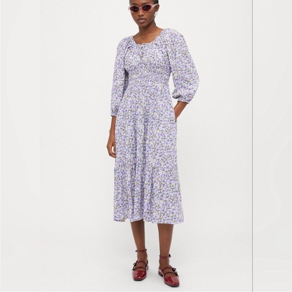 Gap Floral Smocked Midi Dress